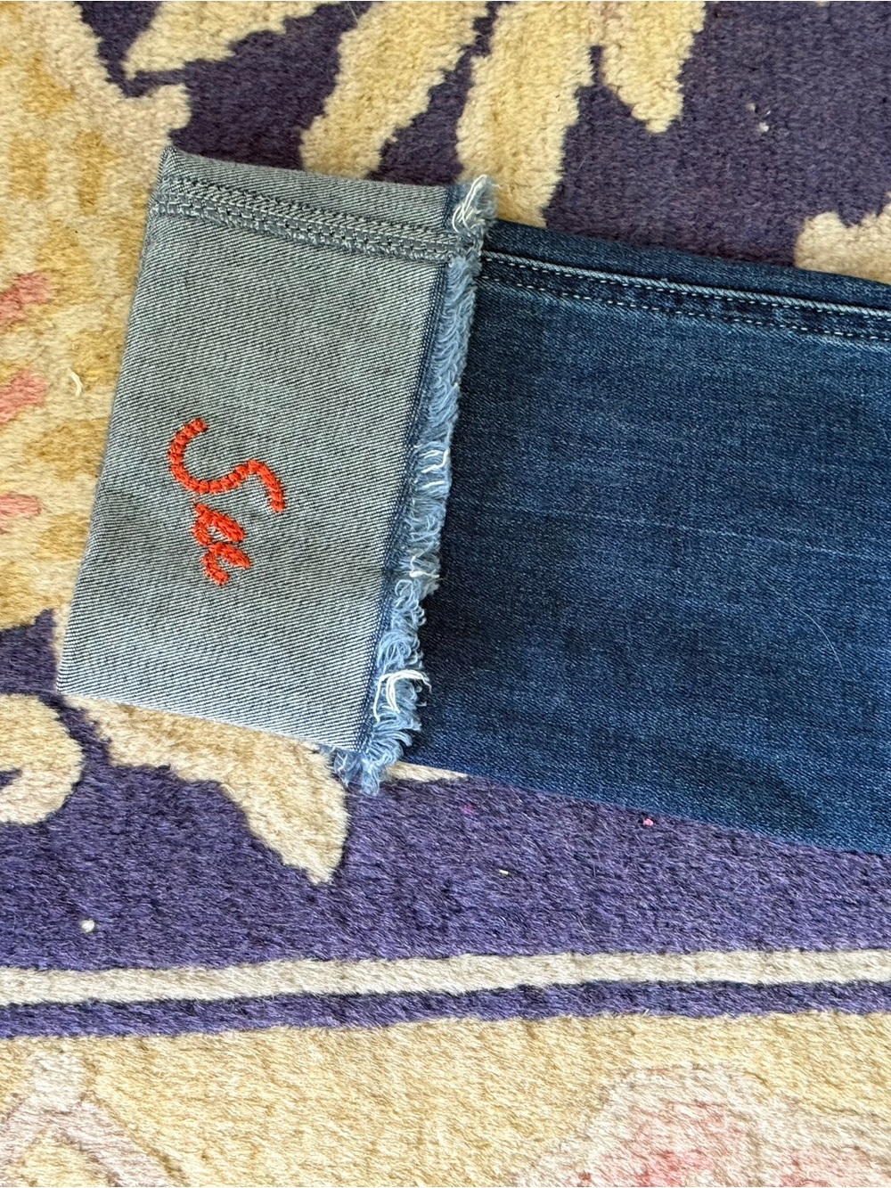 MOTHER Snap Down Mini Flare in High Spirits Color. Embroidery on back “See Ya!” - Picture 7 of 9